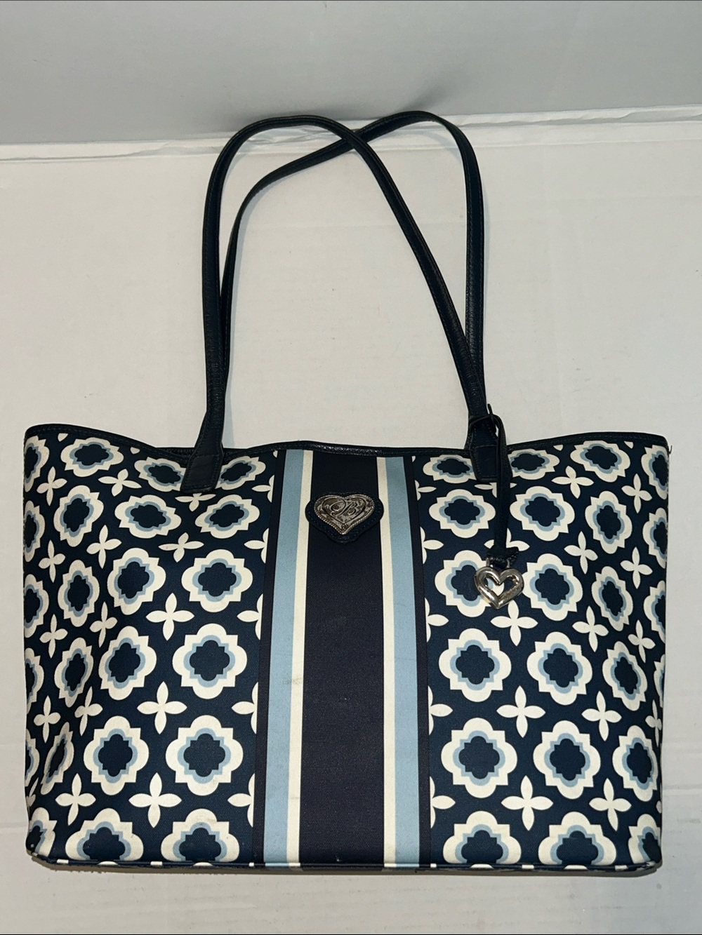Brighton large blue & White tote bag metallic